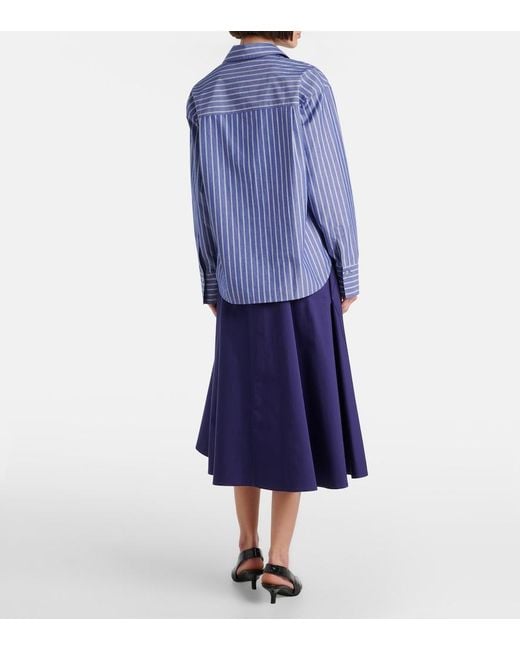 Vince Blue Striped Cotton Polo Shirt