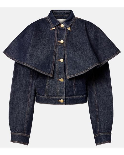 Ulla Johnson Blue Agata Caped Denim Jacket