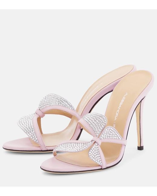 Alessandra Rich White Butterfly Crystal-embellished Sandals