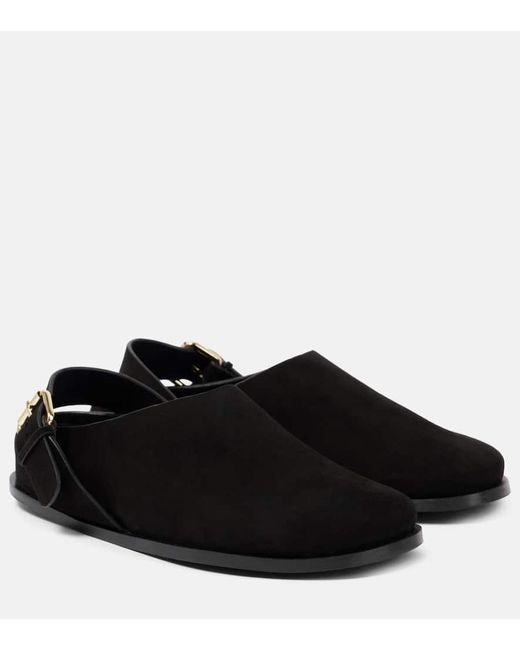A.Emery Black Louis Suede Buckle Clogs