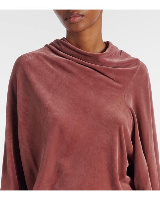 Rick Owens Red Draped Charmeuse Top