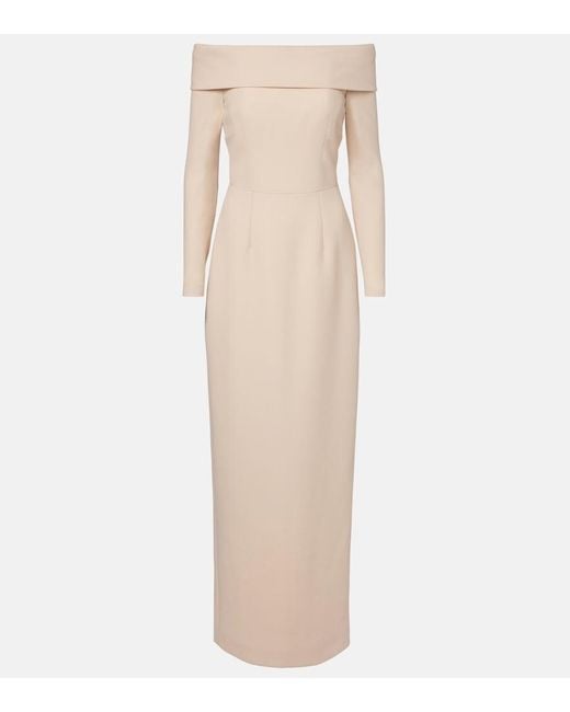 Emilia Wickstead Natural Nosrat Wool Crepe Bustier Dress