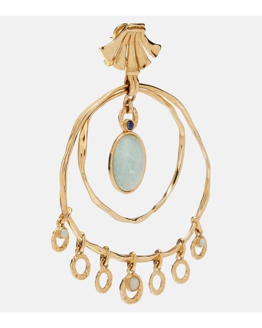 Chloé Metallic Verzierte Ohrringe Sunflower