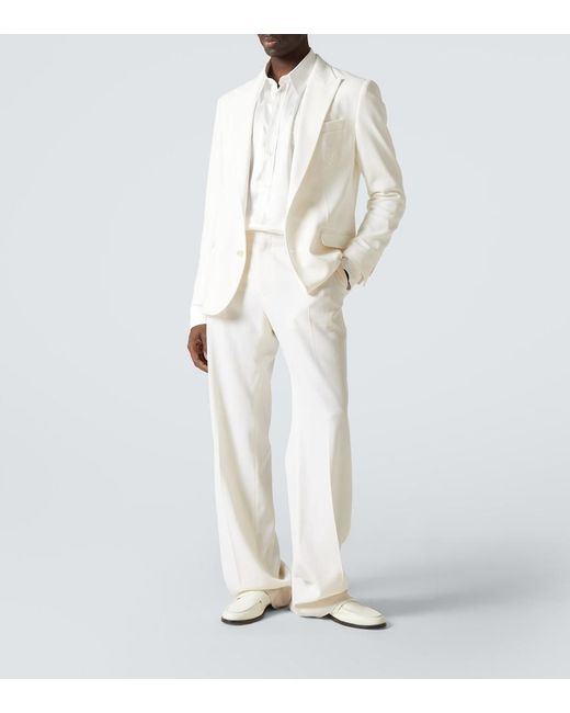 Dolce & Gabbana White Single-Breasted Blazer for men