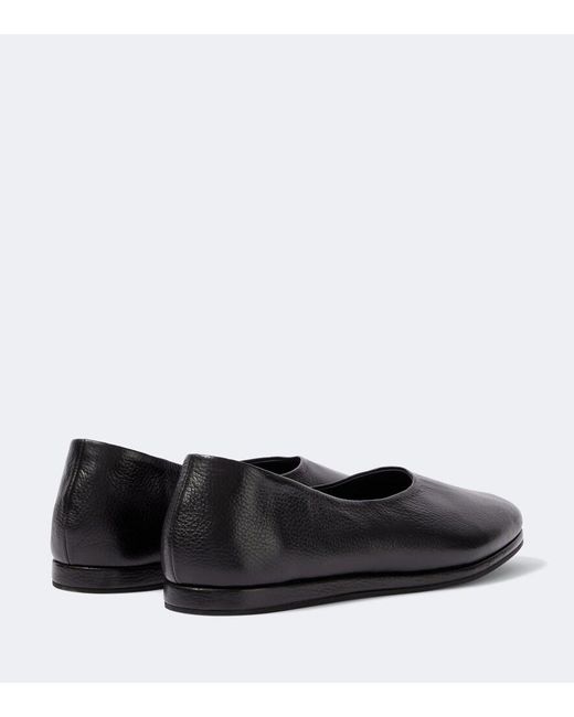 Saman Amel Black City Leather Slip-On Shoes for men