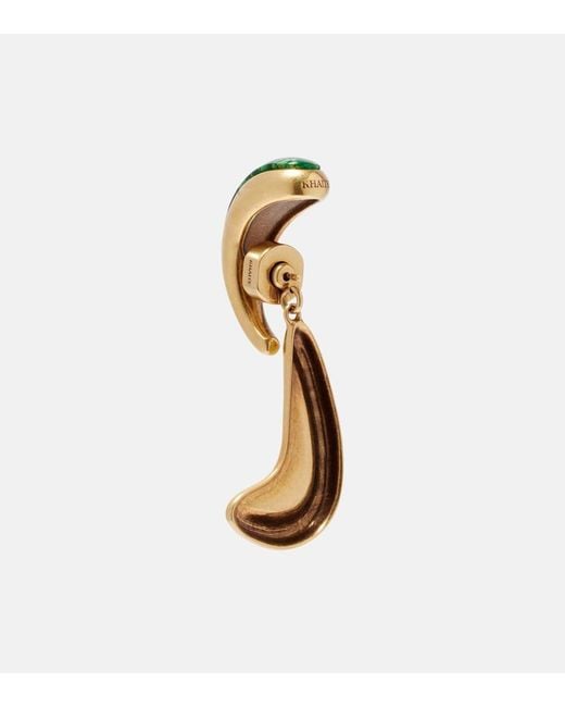 Khaite Metallic Cyclone 18Kt-Plated Drop Earrings