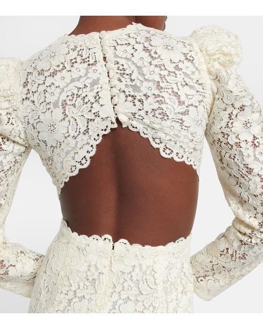 Costarellos White Bridal Zenni Lace Cutout Minidress
