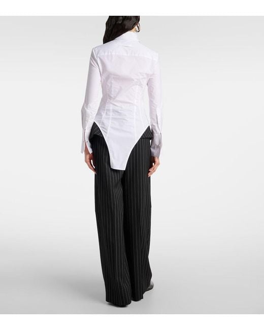 Jean Paul Gaultier White Cotton-Blend Poplin Shirt