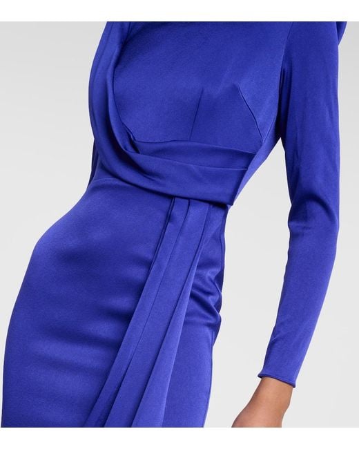 Alex Perry Purple Draped Satin Gown