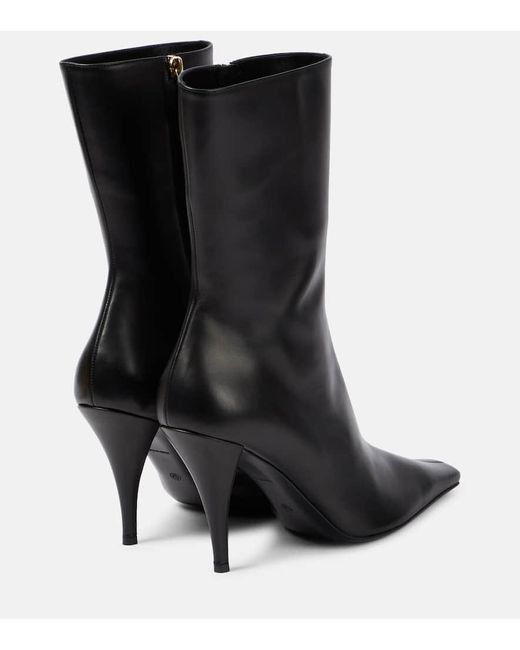 The Row Black Shrimpton Leather Ankle Boots