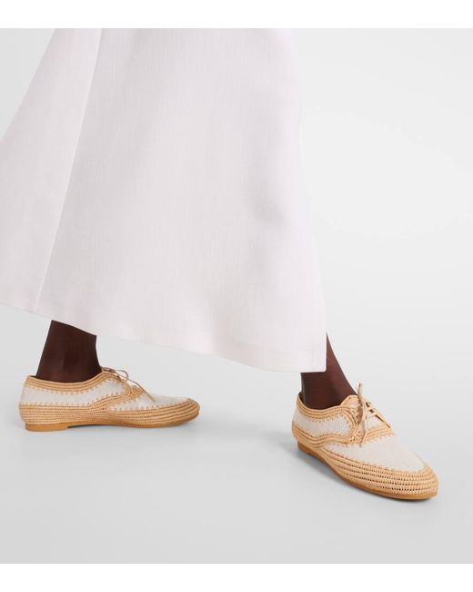 Zapatos brogue Idana de paja con piel Robert Clergerie de color Metallic