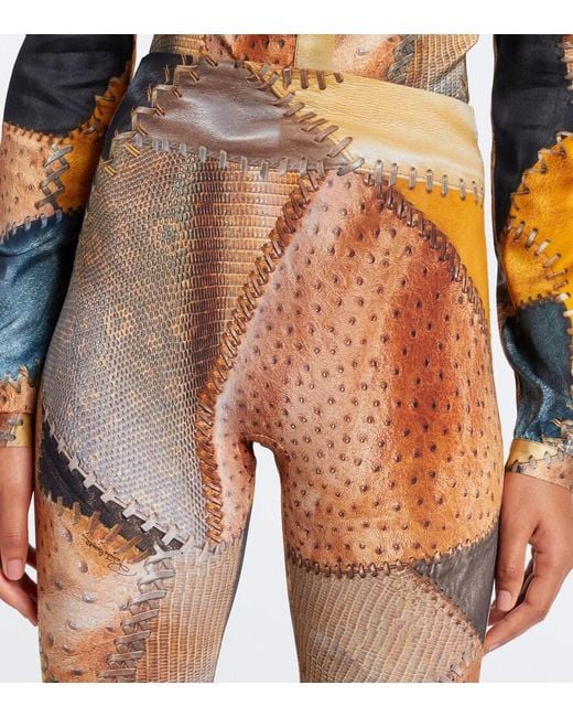Roberto Cavalli Brown Trompe L'Oil Flared Pants
