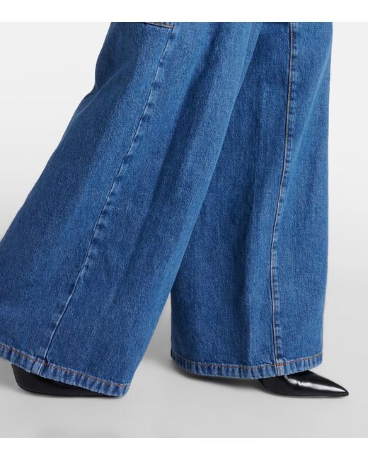 Jeans a gamba larga e vita alta di Etro in Blue