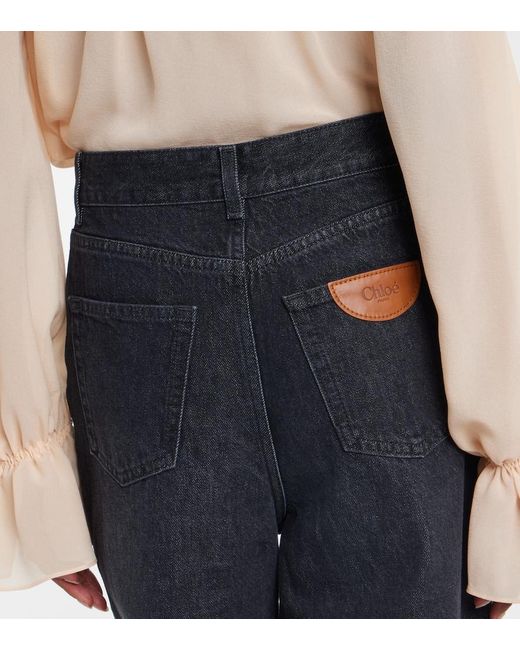Chloé Blue High-Rise Wide-Leg Jeans