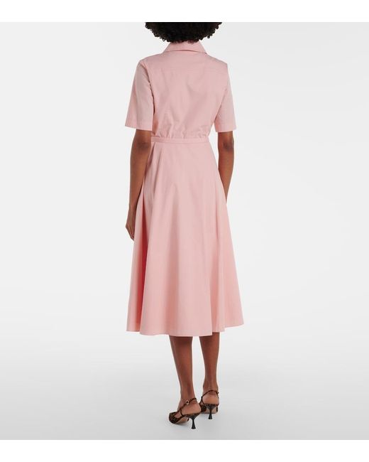 Emilia Wickstead Pink Rubie Belted Cotton Midi Dress