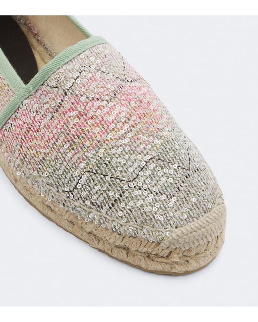 Missoni White Zigzag Sequined Espadrilles