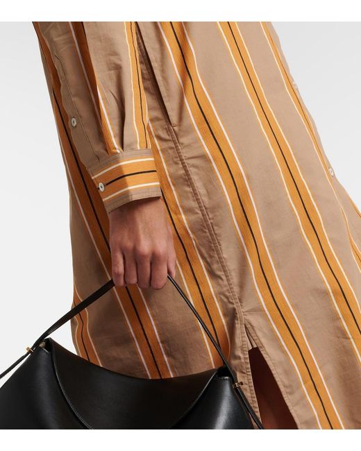 Totême  Natural Jacquard Striped Cotton-Blend Shirt Dress