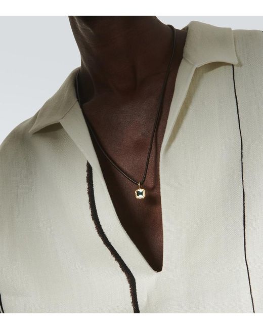 Octavia Elizabeth Metallic 18Kt Pendant Necklace With Tourmaline for men