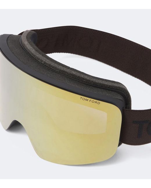 Tom Ford Yellow Logo Ski Goggles for men