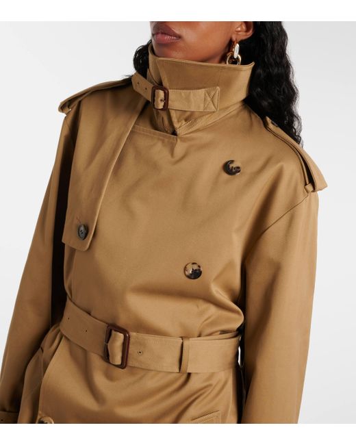 Saint Laurent Natural Cotton Gabardine Trench Coat