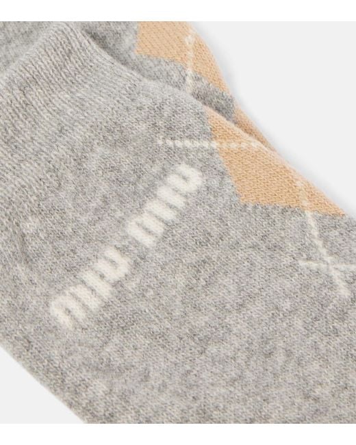 Miu Miu White Socken Aus Wolle Und Kaschmir