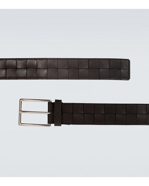 Bottega Veneta Black Maxi Intreccio Leather Belt for men
