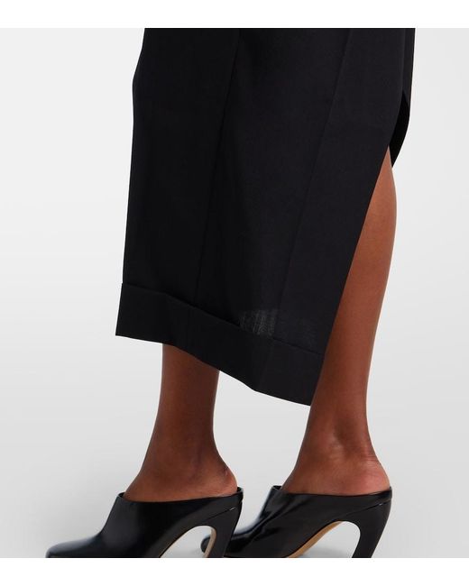 Junya Watanabe Black Pleated Midi Skirt