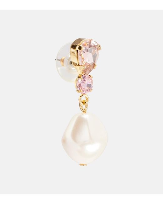 Jennifer Behr White Kristina-Plated Drop Earrings