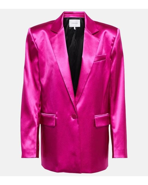 FRAME Pink Satin Blazer
