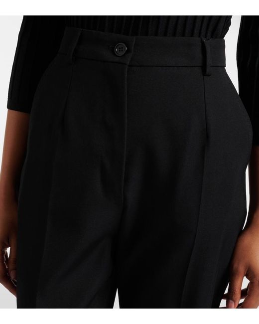 Dolce & Gabbana Black Virgin Wool Tapered Pants