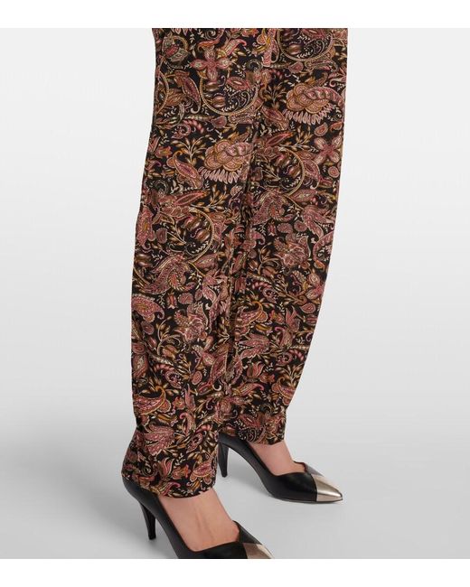 Isabel Marant Brown Zahera Printed Straight Pants