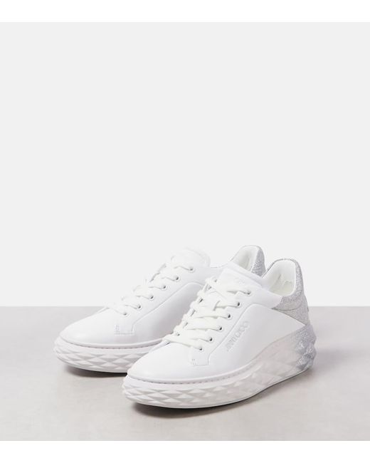 Jimmy Choo White Sneakers Diamond Maxi/F Ii Aus Leder