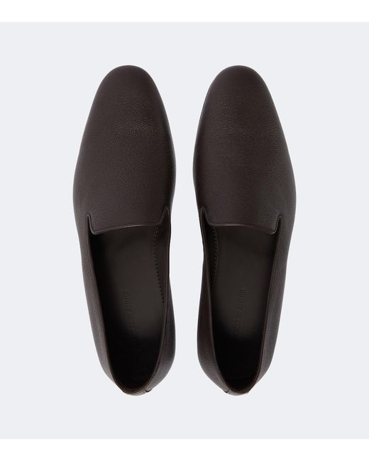 Manolo Blahnik Brown Leather Loafers for men