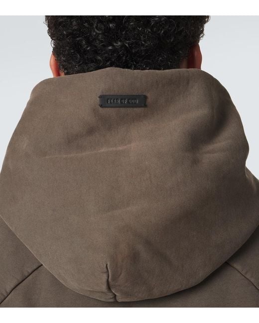 Fear Of God Brown Cotton Jersey Hoodie for men