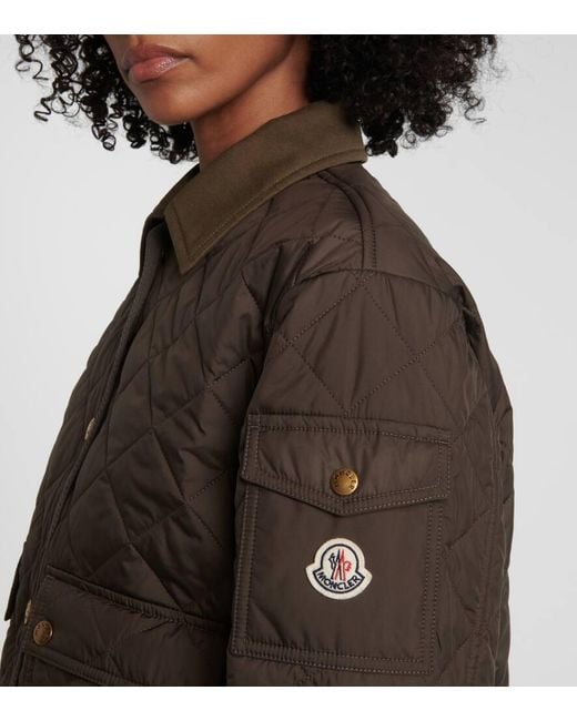 Moncler Brown Chitre Quilted Canvas-Trimmed Jacket