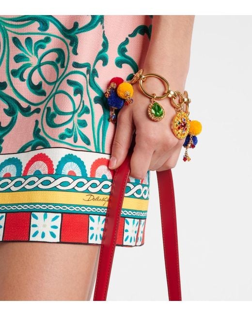 Dolce & Gabbana White Taormina Embellished Charm Bracelet