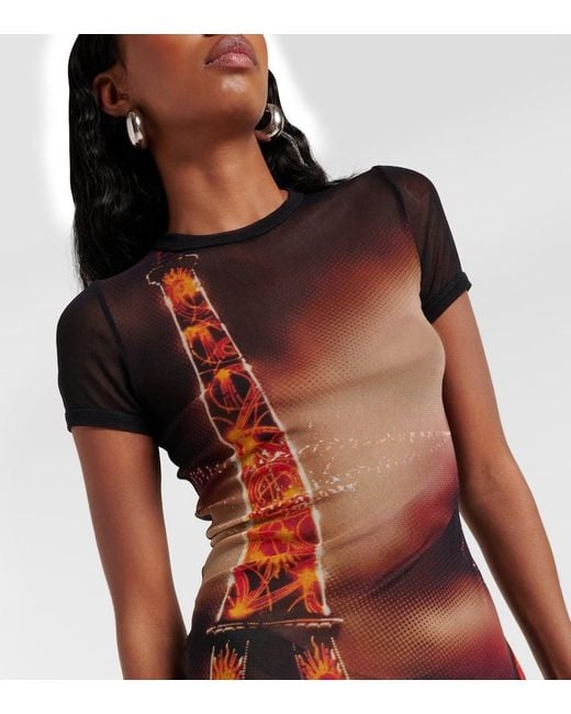 Vestido Corto Pigalle De Malla Estampado Jean Paul Gaultier de color Multicolor