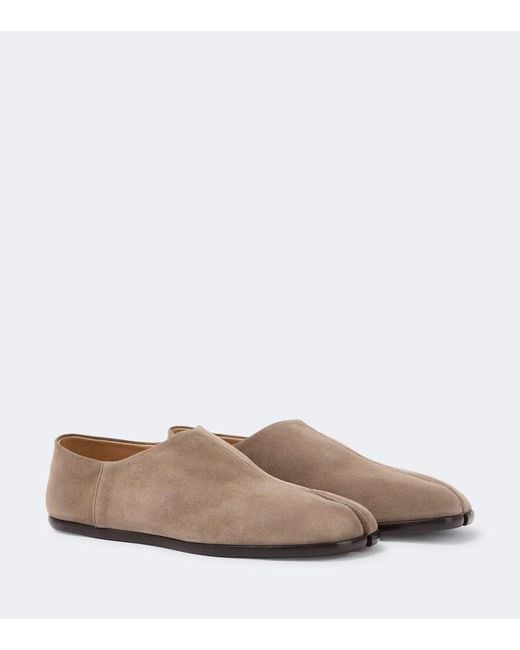Maison Margiela Brown Tabi Suede Slip-Ons for men