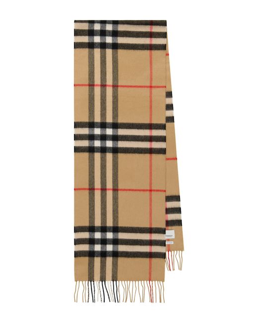 Burberry Natural Archive Check Cashmere Scarf