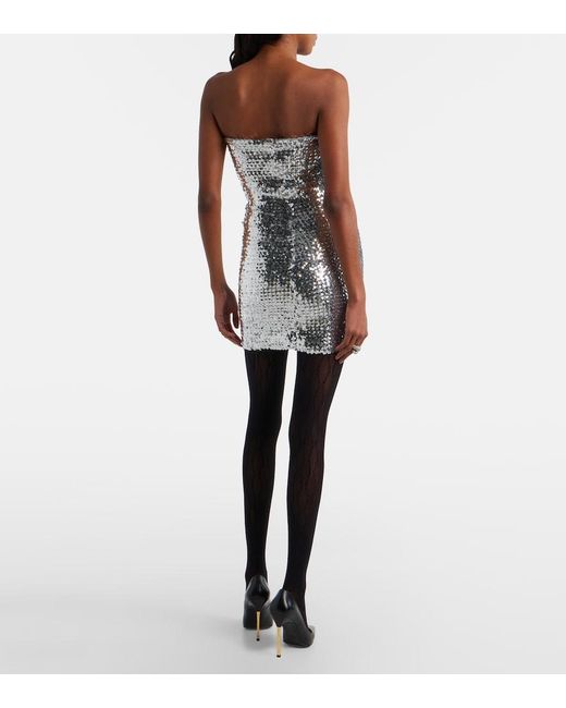 Robe Bustier A Sequins Gucci en coloris Black