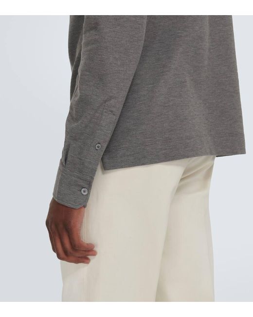 Zegna Polohemd aus Baumwolle in Gray für Herren
