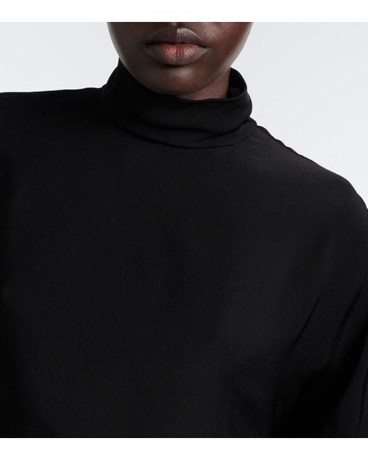 Alaïa Black Asymmetric Cady Top