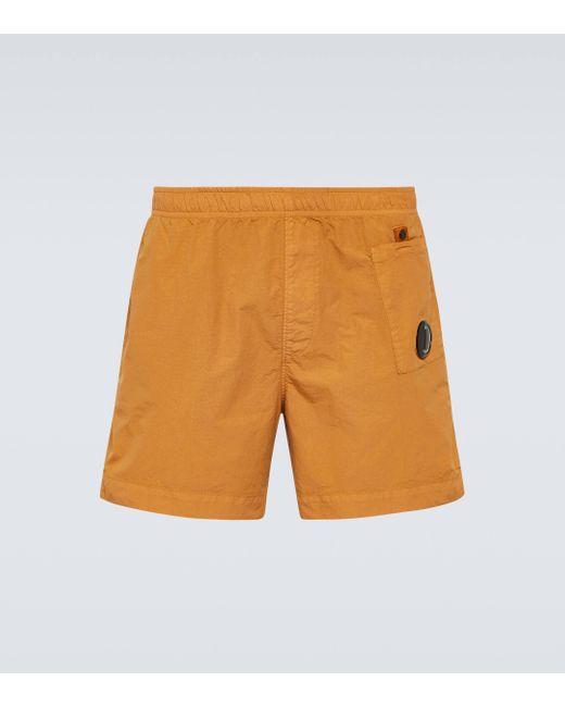 C P Company Orange Cargo Swim Shorts for men