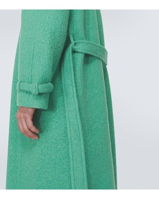 AURALEE Melton Wool And Alpaca Trench Coat in Green for Men