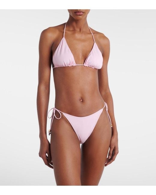 Jacquemus Pink Beaded Bikini Top