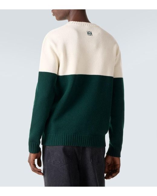 Loewe Green X Louis Wain Embroidered Wool Sweater for men