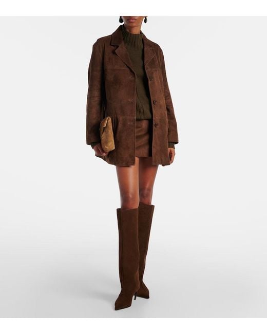 Nour Hammour Brown Voltia Suede Jacket