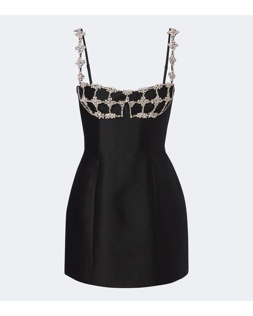 Rachel Gilbert Black Acacia Wool And Silk Bustier Dress