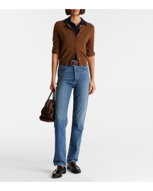 Agolde Blue 90's Pinch Waist High-Rise Straight Jeans