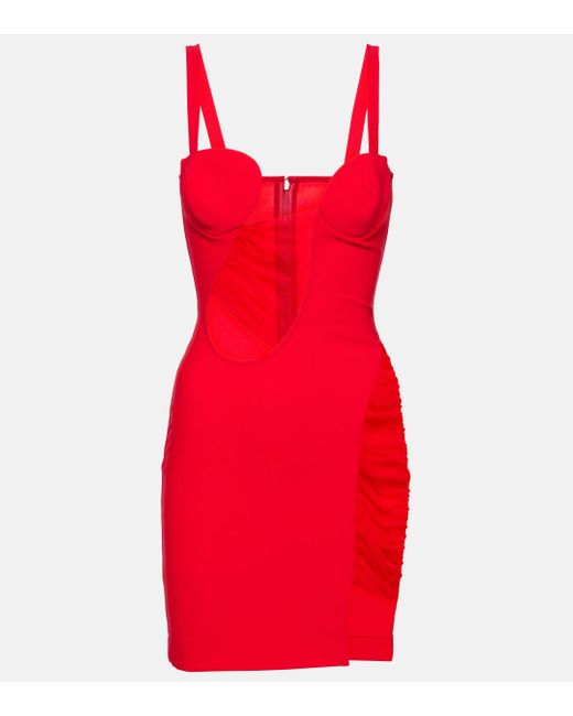 Nensi Dojaka Red Cutout Jersey Minidress